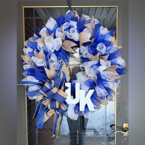 Blue and White UK Wreath